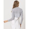 Allegra K Women's Long Sleeve Glitter Crop Ruffle Party Shrug - 3 of 4