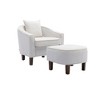 Modern Accent Chair with Ottoman, Comfy Reading Chair,Upholstered Single Sofa Side Chair, Club Tub Round Armchair for Living Room Bedroom Office - 2 of 4