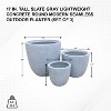Set of 3 17" Kante Seamless Concrete Planters for Patio & Garden - Rosemead Home & Garden, Inc. - 2 of 4
