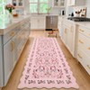 Scalloped Floral Rug Washable Non-Slip Boho Hallway Rug Soft Carpet for Kitchen, Bathroom, Laundry, Entryway - 2 of 4