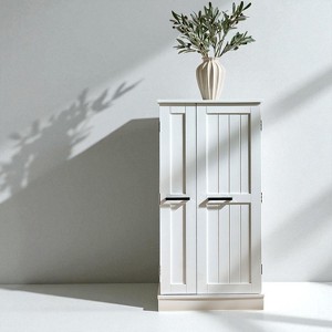 24" Freestanding Kitchen Pantry Storage Cabinet with Doors and Adjustable Shelves, Small Food Pantry Cabinet for Dining Room or Craft Room - 1 of 4