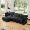 Oversized 120" Corduroy Slipcovered L-Shaped Modular Sectional Sofa with French Edges and Removable Covers, 4-Piece Free combination - 2 of 4