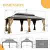 PAGED 10'X12' Hardtop Outdoor Canopies and Gazebos with Galvanized Steel Double Canopy for Patios Deck Backyard, Curtains and Netting, Brown - 2 of 4