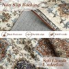 TackView Non-Slip Washable Large Area Rug for Bedroom, Floral Vintage Distress Print Pattern Medallion Carpet - 4 of 4