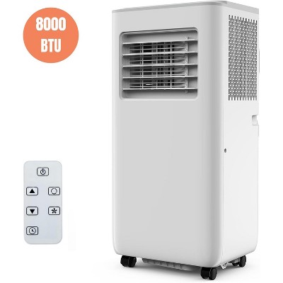 8000 BTU Portable Air Conditioner, 3-in-1 Cooling, Fan & Dehumidifier,  Quiet Operation with Remote & Sleep Mode, Easy Setup with Window Kit