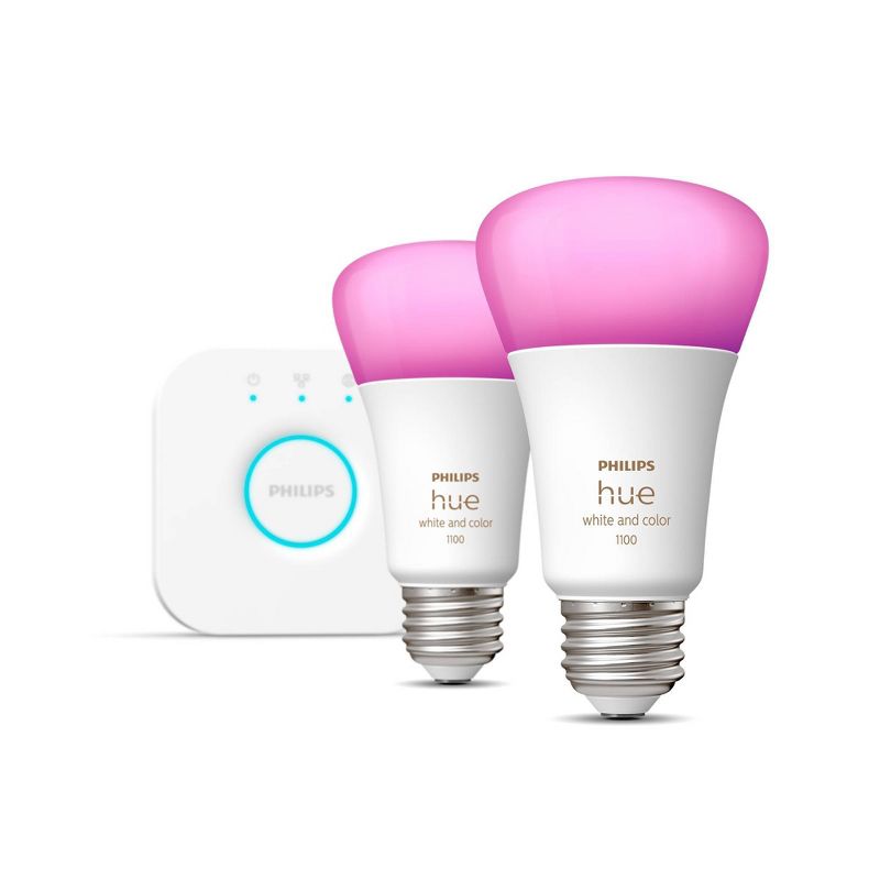 Philips Hue 2pk A19 LED Starter Kit with Bridge Color, 3 of 9