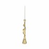 Modern Aluminum and Suar Wood Taper Holder with Abstract Sculptural Form and Mixed Metal Design for Contemporary Decorative Accents - 2 of 4