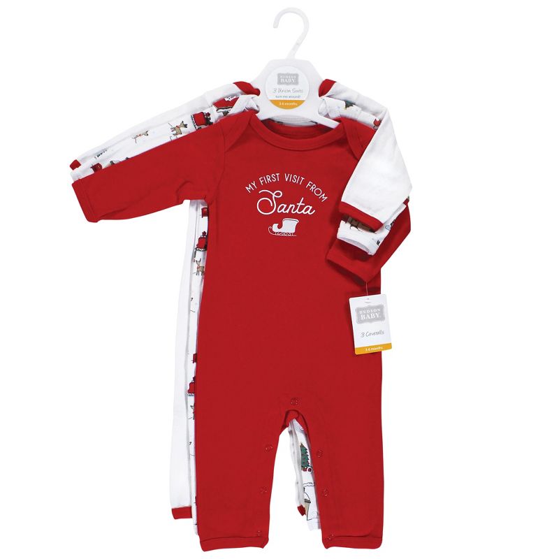 Hudson Baby Unisex Baby Cotton Coveralls, North Pole, 3 of 7