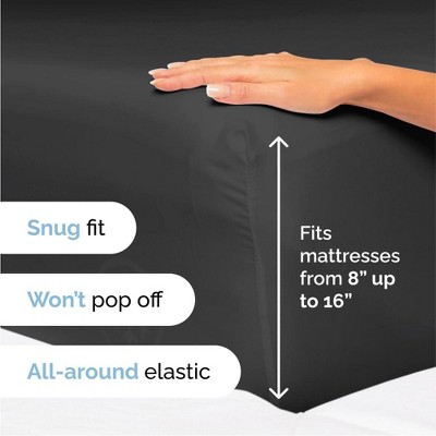 King Size Black Microfiber 4 Piece Bed Sheet Set
