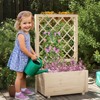Costway 1/2 PCS 40" Tall Wooden Raised Garden Bed with Lattice Trellis for Climbing Vine - 4 of 4