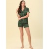 Allegra K Womens Short Sleeve Notch Collar Piped Button Down Sleepwear Polka Dots Pajama Sets - 2 of 4