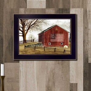 AZL1 Life Concept Wall Art Flag Barn Printed Framed Poster Ready To Hang for Canvas Display Modern Energetic Home Decor, Black, 21"*1.5"*16" - 1 of 4