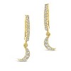 SHINE by Sterling Forever Sterling Silver CZ Crescent Micro Hoops - 3 of 3