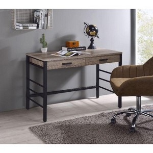 NicBex Home Office Desks 42" Desk with Storage Office Home Desks Writing Table with 2 Drawers and USB Ports for Study, Oak - 1 of 4