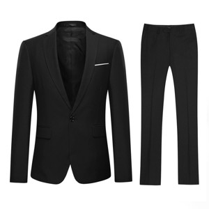 Cloudstyle Mens 3-Piece Suit Notched Lapel One Button Slim Fit Formal Jacket Vest Pants Set - 1 of 4