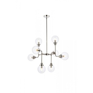 Elegant Lighting Hanson 8 lights pendant in polished nickel with clear shade - 1 of 4