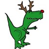 Junior's Design By Humans Cool Funny Christmas T-Rex Dinosaur with Antlers By SmileToday T-Shirt - 2 of 3
