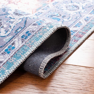 Safavieh Serapi Blue and Rust Square Viscose Area Rug
