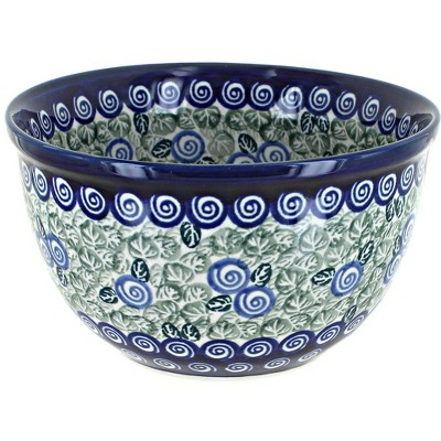 Blue Rose Polish Pottery Country Meadow Medium Mixing Bowl : Target