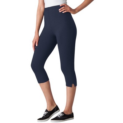 Woman Within Plus Size Stretch Cotton Capri Legging