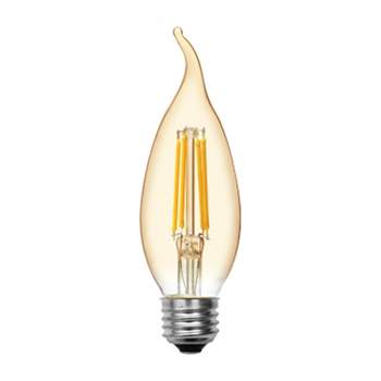 GE 4W 40W Equivalent LED Decorative Light Bulb Amber Glass Warm Candle Light