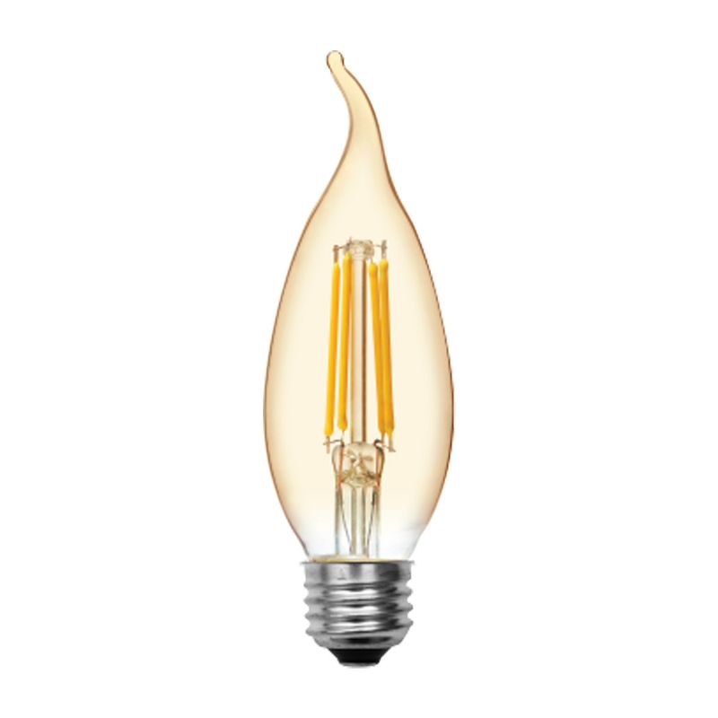 GE 4W 40W Equivalent LED Decorative Light Bulb Amber Glass Warm Candle Light, 1 of 5