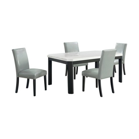 5pc Celine Rectangular Dining Set And 4 Gray Side Chairs - Picket House ...
