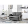 NicBex Linen Fabric Loveseat Sofa Modern Convertible Sleeper Sofa Bed with 2 Pillows and Side Pockets for Living Room,Gray - 4 of 4