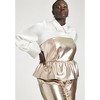 ELOQUII Strapless Faux Leather Peplum Top - 3 of 4