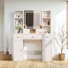 NicBex Vanity Set with USB Charging Station & Hidden Storage - 5-Drawer Makeup Desk, 2 Cabinets & LED Mirror for Bedroom/Apartment - 2 of 4