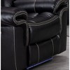 PU Leather Power Recliner with Light Tape Accent - 3 of 4