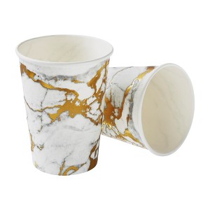 Silver Spoons Elegant Disposable Coffee Cups, Heavy Duty Drinking Hot Cups, 9 oz., (18 PC), Marble Collection - 1 of 2