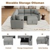 84.7" Convertible Sectional Sofa Bed with Storage Ottoman & USB Ports - L/U-Shaped Chenille Sleeper Sofa for Living Room - 4 of 4