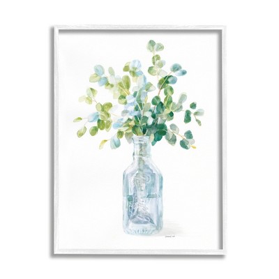 Stupell Industries Flower Jar Still Life Green Blue Painting