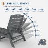Lounge Chair for Outside, Outdoor HDPE Chaise Loungers with Cup Holder, Resin Pool Lounge Chair with Rolling Wheels - 4 of 4
