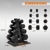 Rubber Coated Hex Dumbbell Set with Storage Rack, Free Weights for Home Gym - 2 of 4