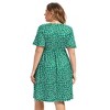Clearlove Plus Size Dresses for Curvy Women Floral Sleeves Tiered Layers Casual Mini Dress with Pocket - 4 of 4