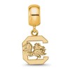Black Bow Jewelry 14k Yellow Gold Plated Sterling Silver South Carolina Gamecocks NCAA Bead Charm - 3 of 4