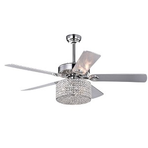 Warehouse Of Tiffany Rexen Chrome 52" 5-Blade Lighted Ceiling Fan with Remote Control - 1 of 2