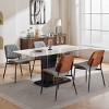 Set of 2 Mid-Century Modern Dining Chairs with PU Leather Seat,Walnut Bentwood Back and Metal Legs for Dining Room-Baofuwish - 3 of 4