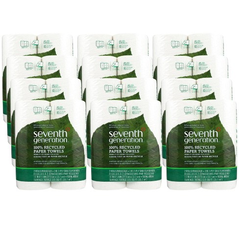 Seventh Generation 100% Recycled Paper Towels - Case Of 12/2 Ct : Target
