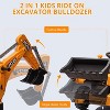 12V Licensed JCB Ride-On Excavator for Kids, 4-in-1 Electric Digger Toy with Remote Control, Front Loader, Shovel & Tent, Powered Ride-On Car - 2 of 4