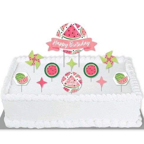 watermelon birthday cake topper