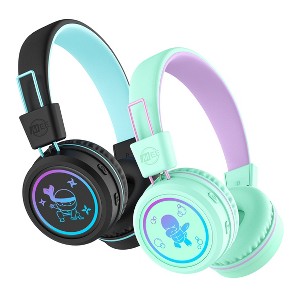 MEE audio KidJamz KJ55BT (2 Pack) Safe Listening Bluetooth Wireless Kid's Headphones with LED Lights - 1 of 4