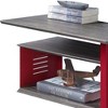 Royal Hampton Accent Table with Metal Cargo Style and 3 Caster Wheels, Red - 2 of 4