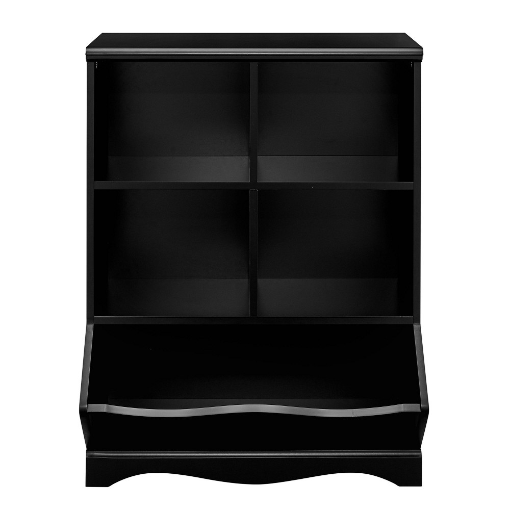 Photos - Garden & Outdoor Decoration 5 Cubby Open Storage Cabinet Black - Danya B.: Modern Shelving Unit, Enclosed Back, Fixed Shelves