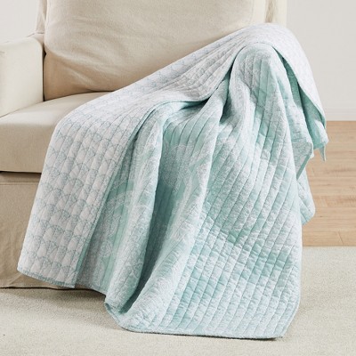 Mclain Paisley Quilted Throw Seafoam - Levtex Home