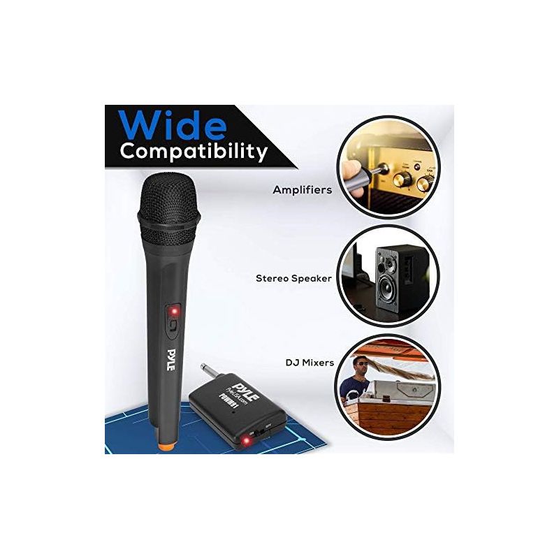 Pyle Portable VHF Wireless Microphone System - Black, 2 of 8