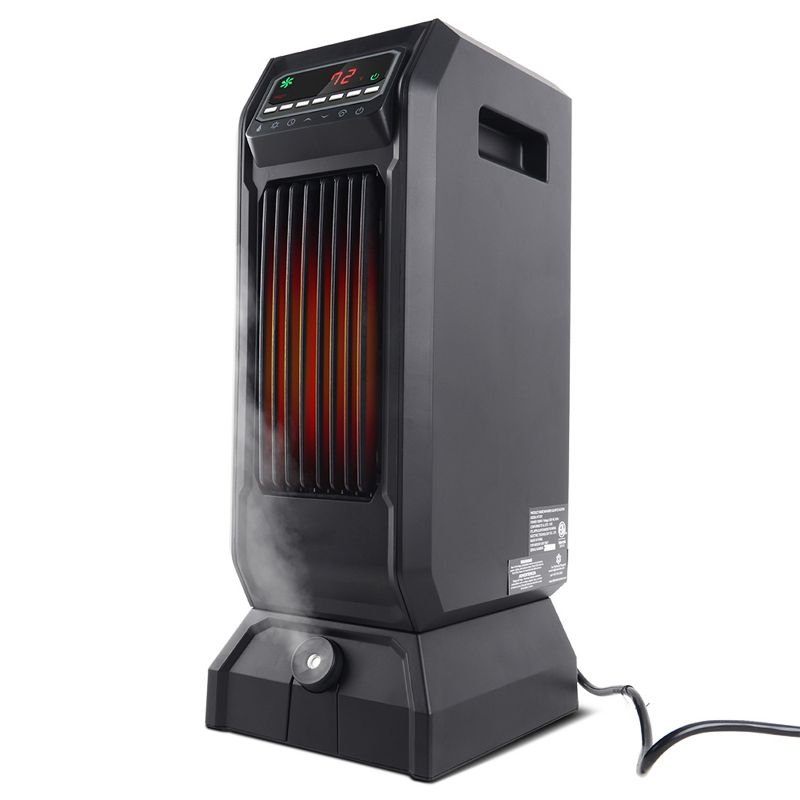 Lifesmart HT1201 120 Volt Electric Infrared Quartz Heater and Humidifier Combination with Remote Control and 750 Watt, 1500 Watt, and Eco Mode, Black, 1 of 7