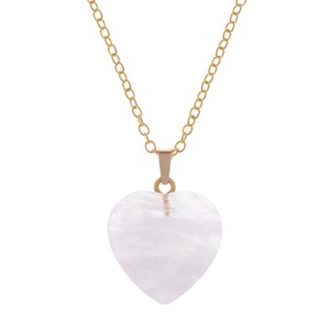Natural Stone Heart Gemstone Healing Crystal Pendant Lucky Blessing Energy Necklace for Women Men - 1 of 4